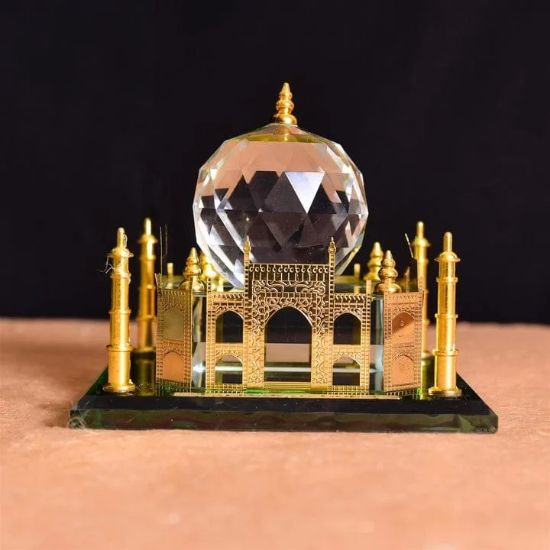 Picture of Gold Glass,Crystal Taj Mahal Crystal, For Home Decoration Gifted 100  mm one piece 