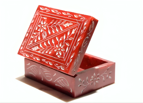 Picture of Standing red Marble Storage Box for Home and Office Size - 6 X 4