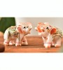 Picture of 2 Pcs Handcrafted Meena Design Marble Elephant 4 inch