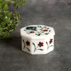 Picture of Indoor Traditional White Inlay Marble Hexagonal Box, For decor