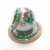 Picture of Stone WHITE MARBLE CLOCK WITH GREEN MEENAKARI WORK,
