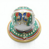 Picture of Stone WHITE MARBLE CLOCK WITH GREEN MEENAKARI WORK,