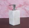 Picture of Natural Solid White Marble Liquid Soap Dispenser | Stone Lotion Dispenser | Handwash Shampoo Dispenser for Bathroom, Kitchen, Wash Basin, Bathroom Accessory | Handmade 150 ml Capacity