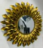 Picture of Mirror Shape: Round Golden Iron Gold Sun Flower Wall Mirror, For Decoration, Size: 1Feet(Diameter)