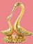 Picture of Metal Pair of Kissing Duck Love Bird Metal Gift Item for Home and Office Decorative Showpiece - 12 cm (Metal, Gold)
