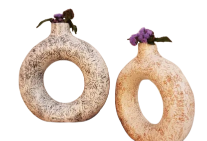 Picture of Donut Vase for Home Decor White