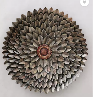 Picture of PitaraPlex Metal Wall Hanging Baberton Daisy Flower Home Décor, Brown,