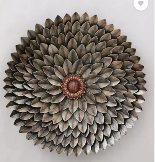 Picture of PitaraPlex Metal Wall Hanging Baberton Daisy Flower Home Décor, Brown,