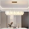 Picture of Modern Ceiling Chandelier Lighting Compatible with Living Dining Room Luxury Art Decor Glass Feather Chandelier Hanging Lamp Lustre,Chandeliers