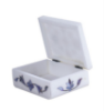Picture of Marquetry Inlay White & Blue Floral Marble Jewelry Box