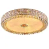 Picture of  Crystal Drum Flush Mount Lamp Contemporary Multi-Head Flush Mount Ceiling Light Modern Luxury LED Ceiling Lamp Chandelier in Chrome for Bedroom Dining Room Hotel Foyer Entry  Luxury Glass Hanging Ceiling Light for Living Room, Hotel Lobby