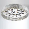 Picture of  Crystal Drum Flush Mount Lamp Contemporary Multi-Head Flush Mount Ceiling Light Modern Luxury LED Ceiling Lamp Chandelier in Chrome for Bedroom Dining Room Hotel Foyer Entry  Luxury Glass Hanging Ceiling Light for Living Room, Hotel Lobby