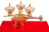 Picture of Creative Arts Silver Plated Gold Polished Set of 3 Designer Dry Fruit Supari Dan Bowl on Helicopter, Serving Tableware Home Décor Gift Item