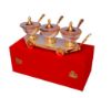 Picture of Silver Gold Plated Antique Mouth Freshener Bowl with Lid and Trolley for Home Décor Or Gift Purpose with Velvet Box- (Set of 4 Pcs- 3 Bowl with lid and 1 Trolley)
