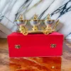 Picture of Silver Gold Plated Antique Mouth Freshener Bowl with Lid and Trolley for Home Décor Or Gift Purpose with Velvet Box- (Set of 4 Pcs- 3 Bowl with lid and 1 Trolley)