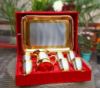 Picture of Lemon Drinkware Set - 8Pcs | Set Includes 6 Glasses, 1 Tray and 1 Jug | Antique Brass Made Mix Lemon Drinkware Set with Gold Finish | Dining Décor - with Red Box