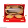 Picture of  Gold and Silver Plated Antique Bowl Set with 2 Bowls, 2 Spoons & 1 Plate with Royal Velvet Box (5 PCS)