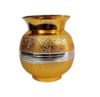 Picture of Gold-Silver Plated Pooja Kalash with Coconut, Leaves and Royal Velvet Box Poojan Home, Temple Wedding Gift