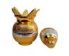 Picture of Gold-Silver Plated Pooja Kalash with Coconut, Leaves and Royal Velvet Box Poojan Home, Temple Wedding Gift