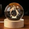 Picture of Galaxy Crystal Ball Night Light Creative Engraved Aesthetic Ball Dim Night Lamp, USB Powered Bed Table Lamp LED Wooden Base for Home Decoration, Birthday, Gifts, Teens