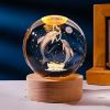 Picture of Galaxy Crystal Ball Night Light Creative Engraved Aesthetic Ball Dim Night Lamp, USB Powered Bed Table Lamp LED Wooden Base for Home Decoration, Birthday, Gifts, Teens