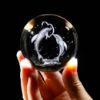 Picture of Galaxy Crystal Ball Night Light Creative Engraved Aesthetic Ball Dim Night Lamp, USB Powered Bed Table Lamp LED Wooden Base for Home Decoration, Birthday, Gifts, Teens