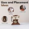 Picture of TrenDec Decorative Telephone with Wooden Base | Rotary Dial Home and Office Telephone | Showpiece for Home and Office | Telephone for Home Décor