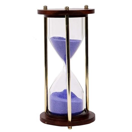 Picture of Nautical Vintage Style Brass and Wood Purple Sand Timer Sand Glass Hour Glass